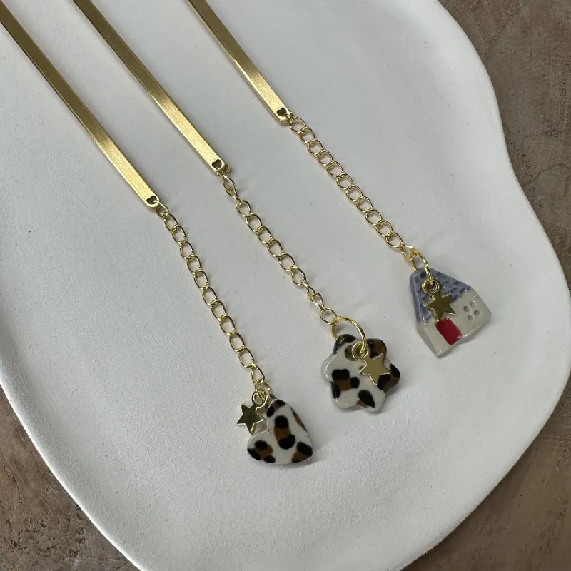 Marque-page fait main en céramique