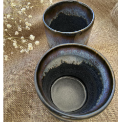 GRANITE - Tasses en grès noir faites main – Artisanat français