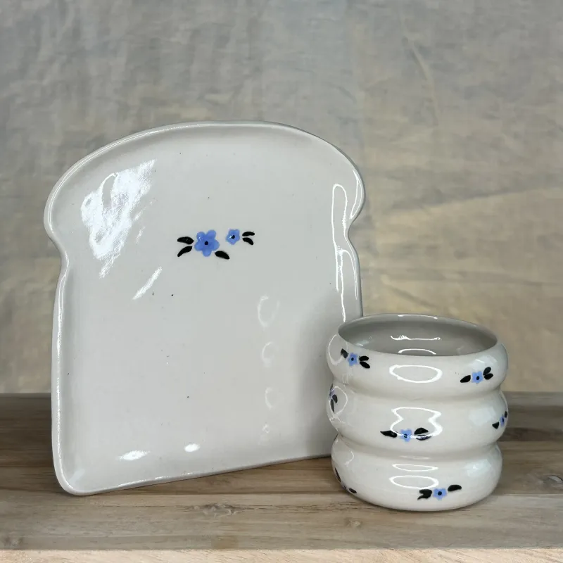 Set petit déjeuner "Fleur bleue"
