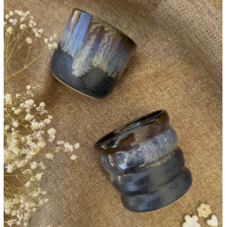 GRANITE - Tasses en grès noir faites main – Artisanat français
