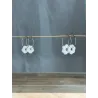 Boucles d'oreilles en porcelaine, façonnées et peintes à la main