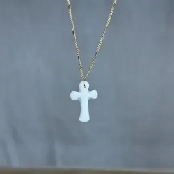 Collier en porcelaine - Croix