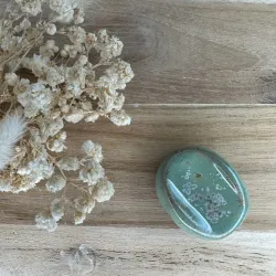 Galet "Vert jardin" - Worry stone velours