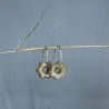Boucles d'oreilles en grès blanc émaillé, faites main