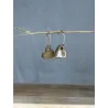 Boucles d'oreilles en grès blanc émaillé, faites main