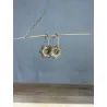 Boucles d'oreilles en grès blanc émaillé, faites main