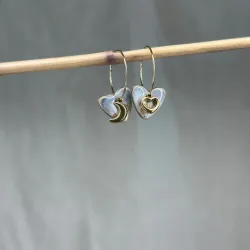 Boucles d'oreilles Galaxie - coeurs asymétriques