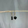 Boucles d'oreilles mini losanges noirs