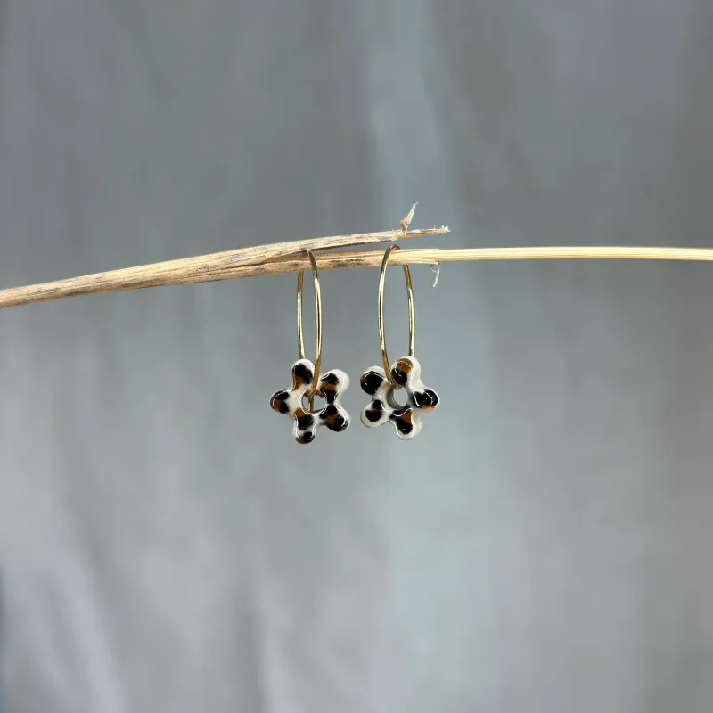 Boucles d'oreilles mini fleurs léopard