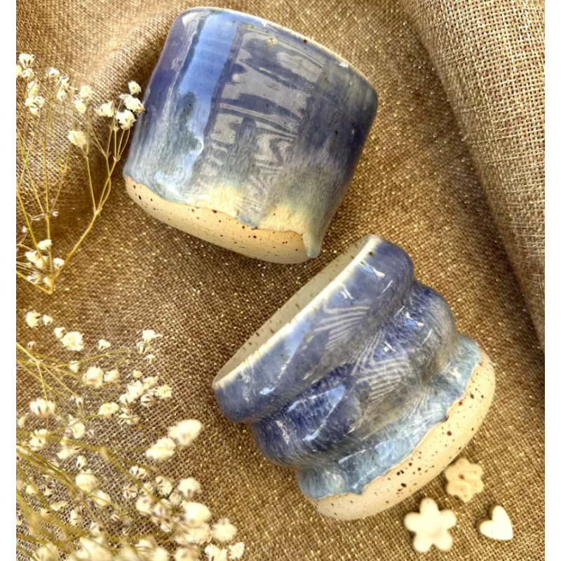 ONDE MARINE - Tasses en grès pyrité faites main – Artisanat français ONDE MARINE - Tasses en grès pyrité faites main – Artisanat français
