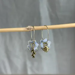 Boucles d’oreilles cosmos - coraux asymétriques