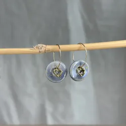 Boucles d’oreilles cosmos - petits coeurs