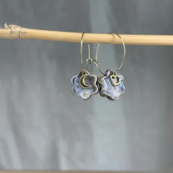Boucles d’oreilles Galaxie - lune & coeur