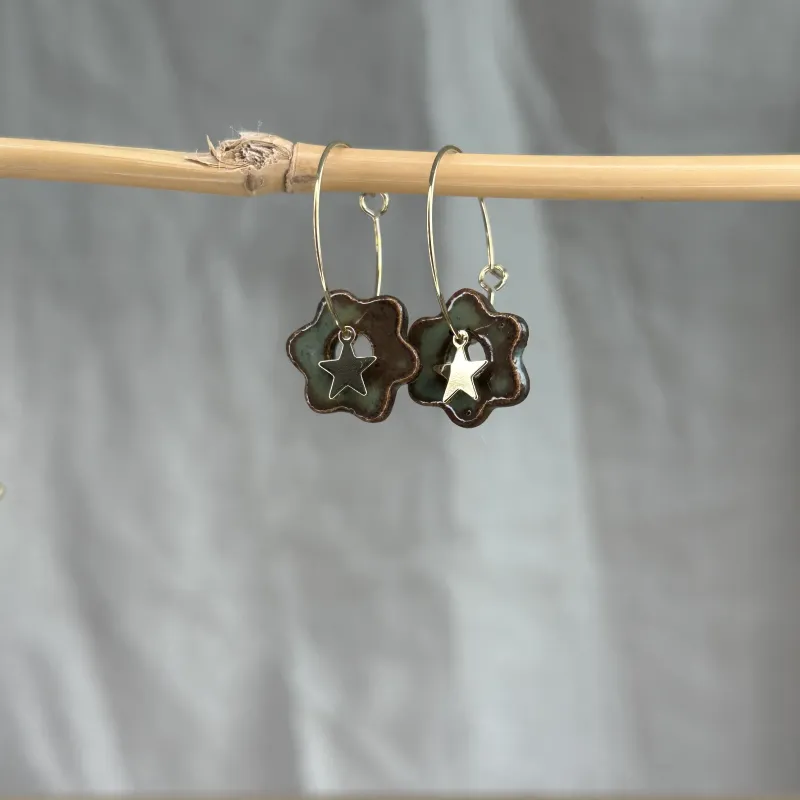 Boucles d’oreilles Denim - petites étoiles