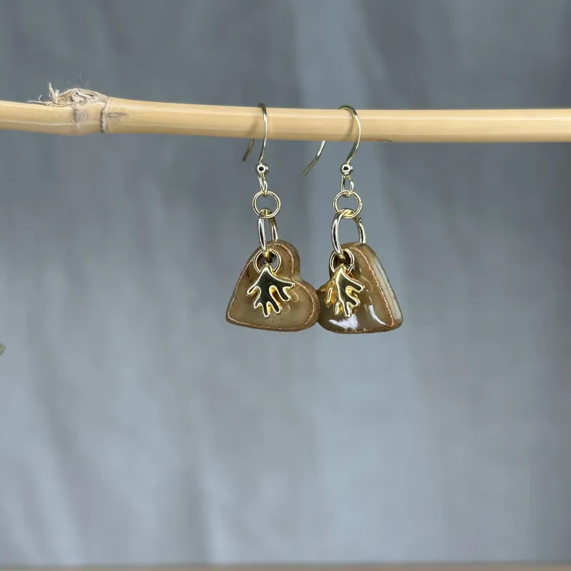 Boucles d’oreilles coeur Toffee - petits coraux