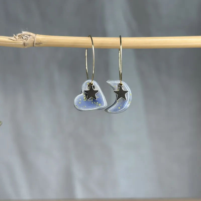 Boucles d’oreilles asymétriques - Cosmos