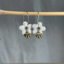 Boucles d’oreilles blanche - Coquillage