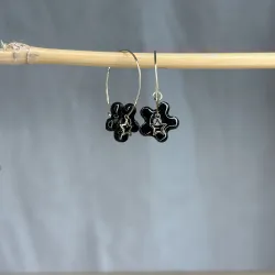 Boucles d’oreilles onyx - Petites étoiles