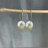 Boucles d'oreilles en porcelaine, façonnées et peintes à la main