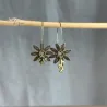 Boucles d'oreilles en porcelaine, façonnées et peintes à la main
