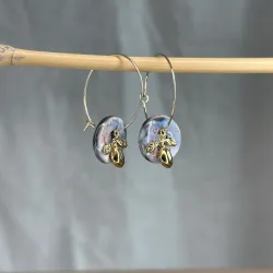 Boucles d'oreilles en porcelaine, façonnées et peintes à la main