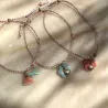 Bracelet ajustable en céramique - rose/bleu