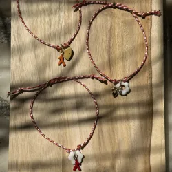 Bracelet ajustable en céramique - rouge