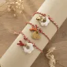 Bracelet ajustable en céramique - rouge