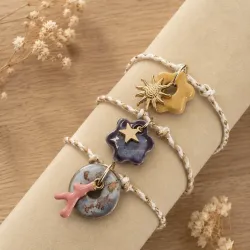 Bracelet ajustable en céramique - blanc