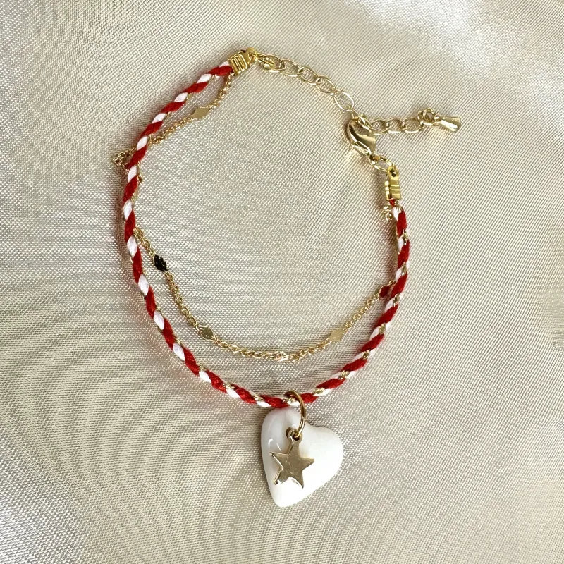 Bracelet d'été en porcelaine - petite étoile