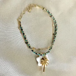 Bracelet d'été en porcelaine - palmier