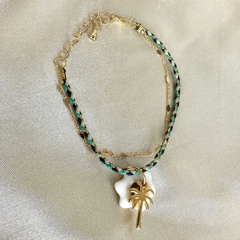 Bracelet d'été en porcelaine - palmier