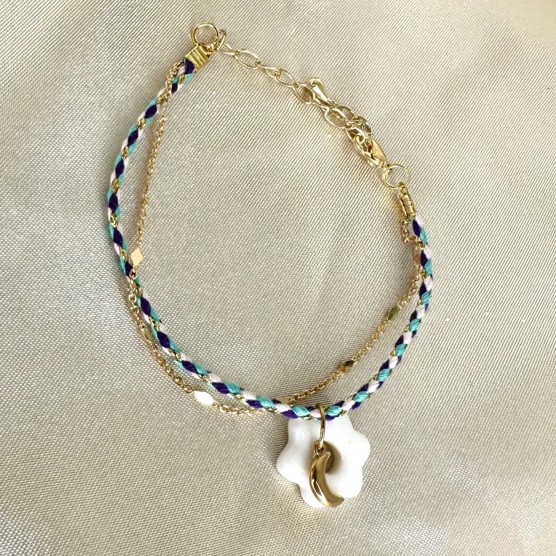 Bracelet d'été en porcelaine - petite lune