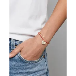 Bracelet d'été en porcelaine - corail doré