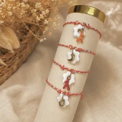 Bracelet ajustable en céramique - rouge