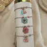 Bracelet ajustable en céramique - rose/bleu