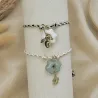 Bracelet ajustable en céramique - blanc - noir