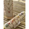 Bracelet ajustable en céramique - rose/parme