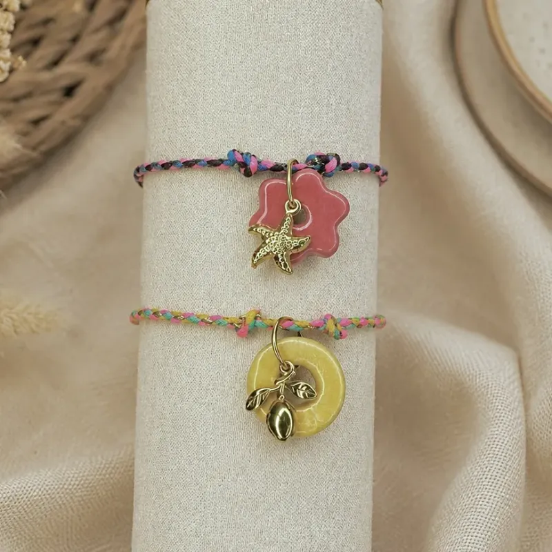 Bracelet ajustable en céramique - fluo