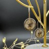 Boucles d'oreilles en grès noir émaillé et plaqué or, façonnées et émaillées à la main