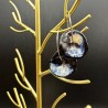 Boucles d’oreilles "Night" en grès noir émaillé, façonnées à la main