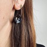 Boucles d’oreilles "Night" en grès noir émaillé, façonnées à la main
