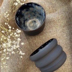 GALAXIE - Tasses en grès noir faites main – Artisanat français
