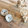 Boucles d'oreilles Lola en grès blanc émaillé, faites main