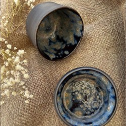 GALAXIE - Tasses en grès noir faites main – Artisanat français