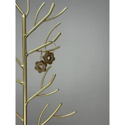 Boucles d'oreilles en grès blanc émaillé, faites main